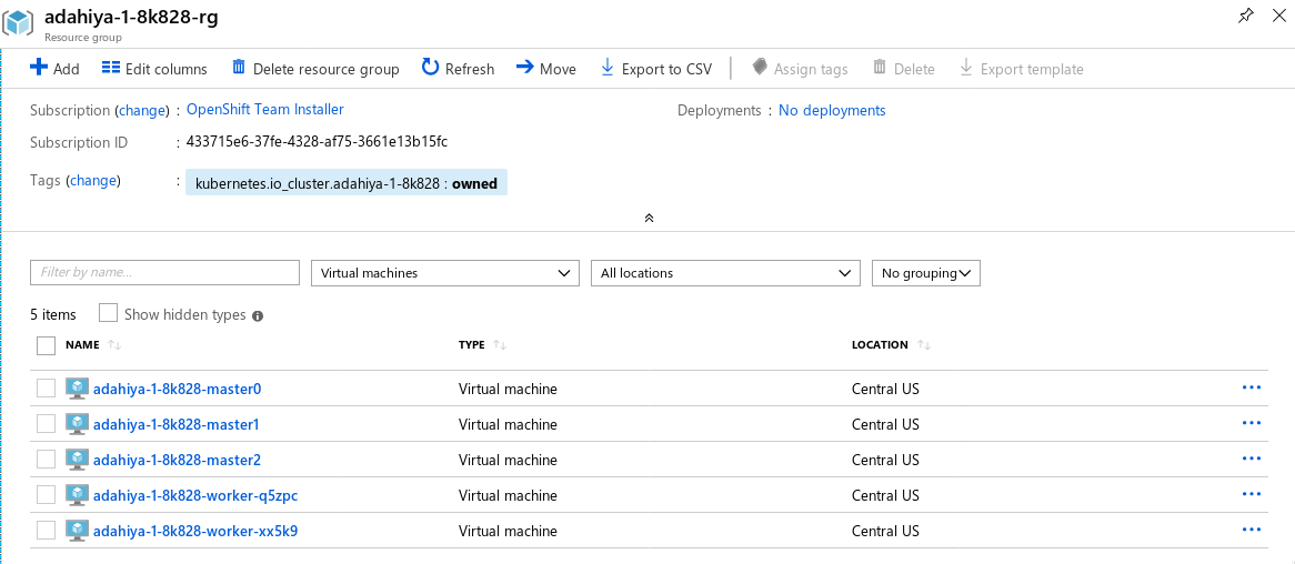 Virtual Machines instances after install