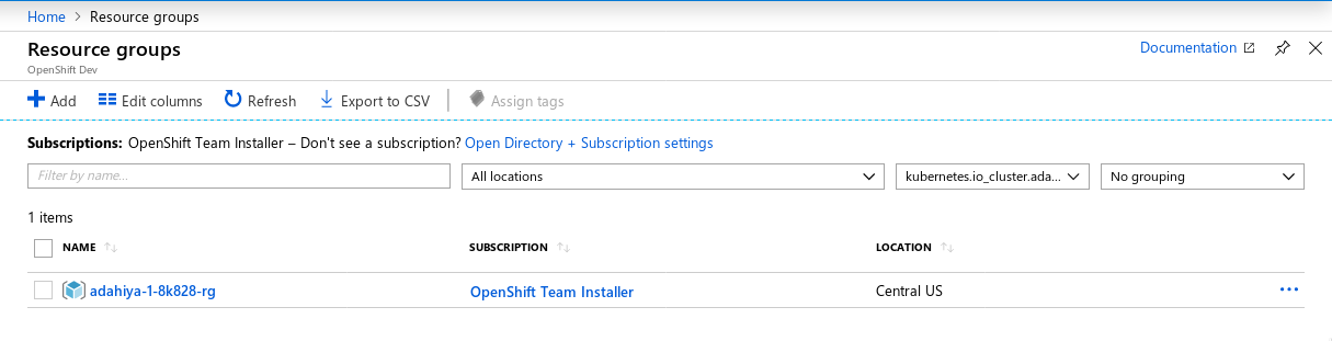 Cluster Resource Group